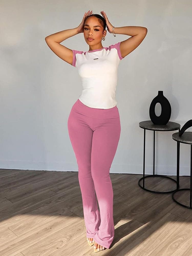 Nimsruc 2 Piece Outfits for Women Casual Sweat Sets 8118 Pink X-Large - Image 6