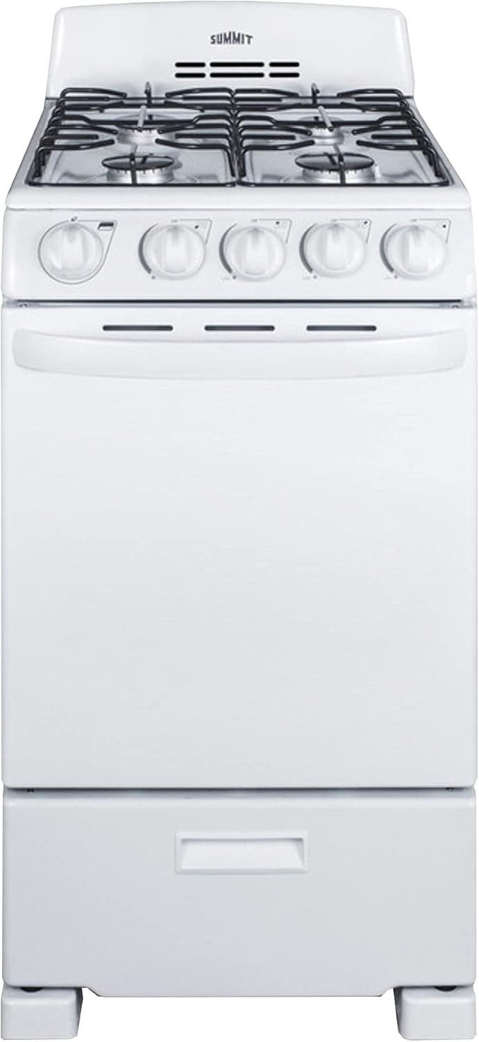 Summit 20” Inch Wide Gas Range, 4 Sealed Burners, 2.3 cu.ft. Oven (ADA Compliant) - RG200WS (White) - Image 2