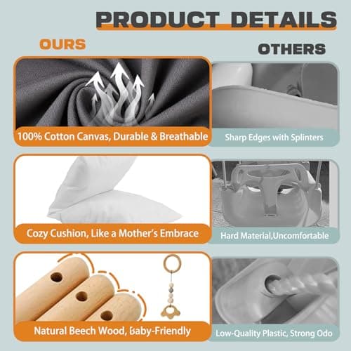 2-in-1 Baby Jumper & Swing - Foldable Stand, Stable Toddler Swing Set for Indoor & Outdoor Use - Image 3