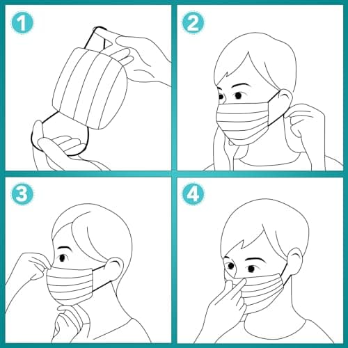 ZTANPS 100 PCS Disposable Face Masks, Black Disposable Masks, 3 Ply Protection Face Masks - Image 7