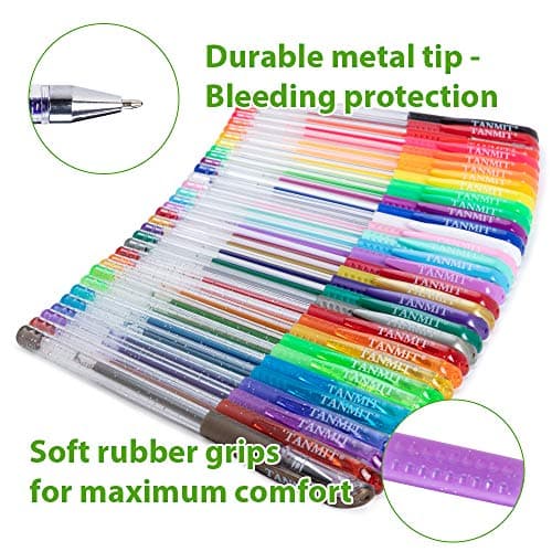 TANMIT Gel Pens, 33 Color Gel Pen Fine Point Colored Pen Set with 40% More Ink for Adult Coloring Books, Drawing, Doodling, Scrapbooks Journaling - Image 7