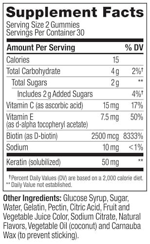 OLLY Undeniable Beauty Gummy, For Hair, Skin, Nails, Biotin, Vitamin C, Keratin, Chewable Supplement, Grapefruit, 30 Day Supply - 60 Count - Image 8