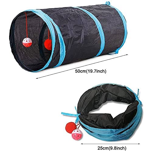 21 Pcs Cat Toys for Indoor Cats Collapsible Cat Tunnel Interactive Feather Teaser Wand Ball Toy for Kitten Cats - Image 9