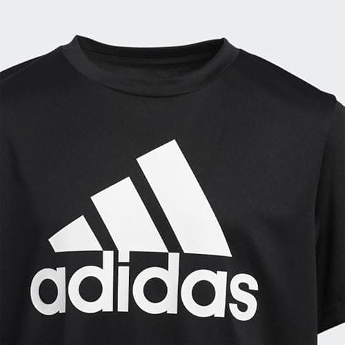 adidas Boys' Short Sleeve AEROREADY Performance Logo Tee T-Shirt, Black, Medium - Image 2
