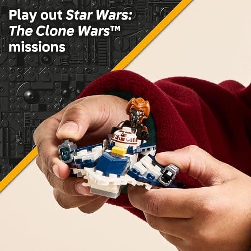LEGO Star Wars Plo Koon’s Jedi Starfighter Microfighter Kids Toy - Building Toy for Pretend Play - Clone Wars Playset and Room Decor for Boys and Girls, Ages 6+ - Birthday Gift Idea - 75400 - Image 4