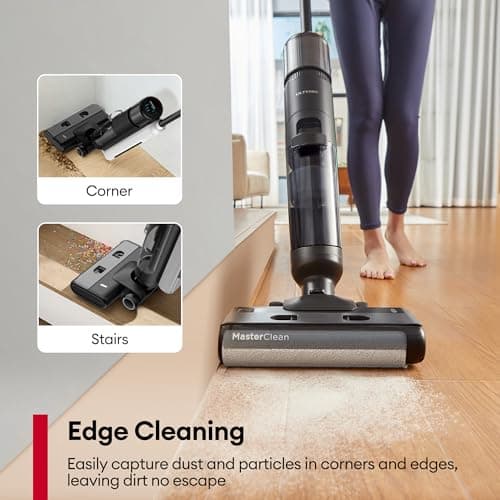 Ultenic Wet Dry Vacuum Cleaner, Cordless Vacuum Mop Combo with Self-Cleaning, 50min Runtime, Smart Mess Detection, Edge Cleaning, LED Display, 3-in-1 Floor Cleaner Machine for Hard Floor, AC1 Elite - Image 6