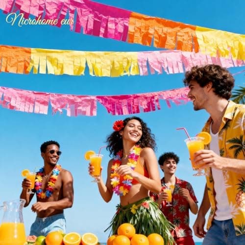Amazon.com: NICROHOME EUR Retro Orange Pink Summer Party Crepe Paper Streamers 5 Rolls | Hanging Garland Streamers for Sunset Party, Birthday Wedding Baby Shower Fall Thanksgiving Backdrop Decor, 1.8 x 82 Ft/Roll : Home & Kitchen - Image 8