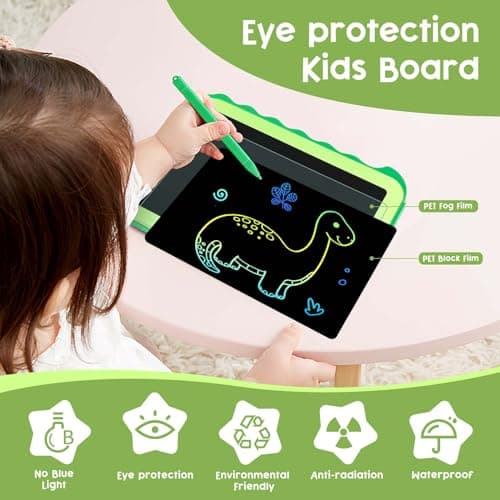 Teriph LCD Writing Tablet for Kids, Colorful Toddlers Toys Drawing Board, Educational Kid Toys, Doodle Pad Dinosaur Toys for 2 3 4 5 6 7 8 Year Old Boys Girls Birthday Party Christmas Gifts,8.5inch - Image 3