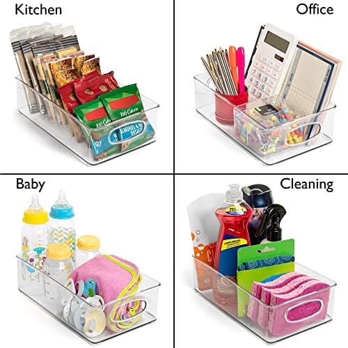 ClearSpace Plastic Pantry Organization and Storage Bins – Perfect for Kitchen/Fridge/ Refrigerator/Cabinet Organizers - 6 Pack - Image 5