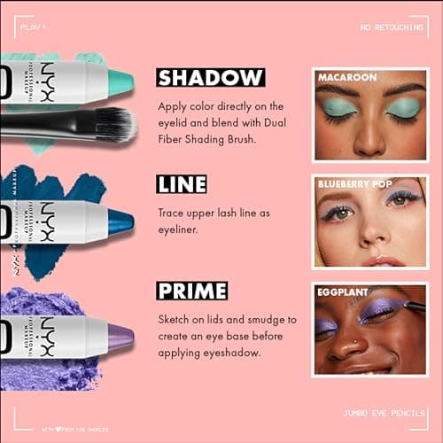 NYX PROFESSIONAL MAKEUP Jumbo Eye Pencil, Blendable Eyeshadow Stick & Eyeliner Pencil - Milk (White) - Image 8