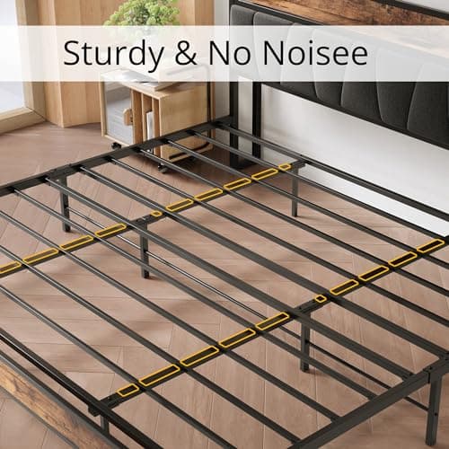 LIKIMIO King Size Bed Frame, Storage Headboard with Charging Station, Solid and Stable, Noise Free, No Box Spring Needed, Easy Assembly - Image 6