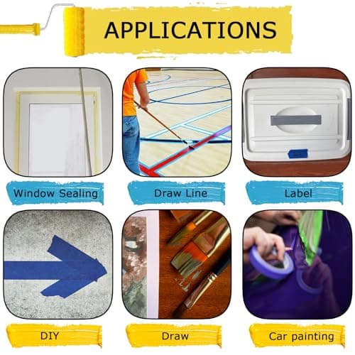 4 Rolls Premium Painters Tape, Blue Tape, Masking Tape, Paint Tape for Multi-Purpose, Painting, Painter's, DIY Crafts Arts (88yd =0.94IN*22yd*4) Decoration Labeling No Residue, Easy Removal - Image 4