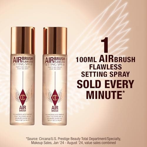 Charlotte Tilbury Airbrush Flawless Setting Spray - Ultra-Fine Hydrating Mist to Prime & Set Face Makeup For Up to 16Hr - Soothes, Blurs Pores & Calms Skin (100ml) - Image 6