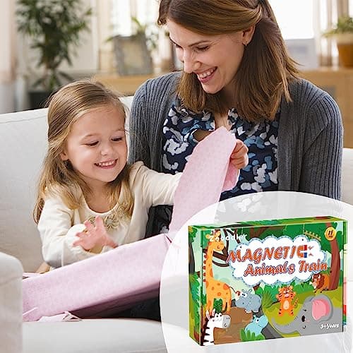 Zeoddler Toys for Toddlers, 11 Magnetic Wooden Animals Train Set, Montessori Toys for Toddlers, Preschool Learning Activities for Kids, Birthday Gifts for Boys, Girls - Image 7