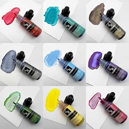 Metallic Alcohol Ink Set -26 Metallic Colors Alcohol Based Ink for Resin Art, Fluid Art,Resin Craft,Resin Petri Dish，Alcohol Ink Paint for Yupo,Tumbler (Metallic 26 Color Set) - Image 7