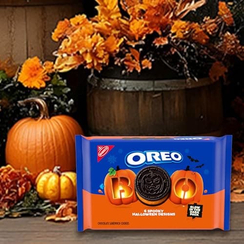 OREO Orange Creme Chocolate Sandwich Cookies, Limited Edition, Halloween Cookies, 18.71 oz - Image 3