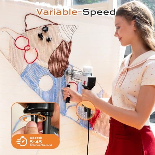 BESGEER Rug Tufting Gun with Carpet Trimmer Kit - Tuft Gun with Tufting-Shears, 2 in 1 Cut Loop Pile Carpet Gun& Carving Clippers, Rug Maker Machine Starter Kit& Trimmer& Cloth& Yarn（Olive Black） - Image 3