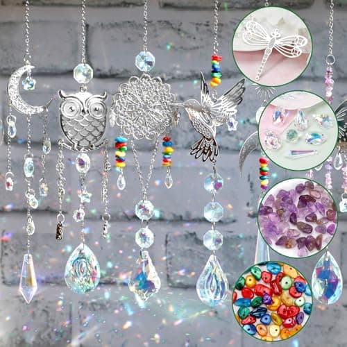 Worgree DIY Suncatcher Kit 460pcs Sun Catchers Making Supplies Art and Crafts for Adults Hanging Prism Sun Catcher with Crystals Ball Indoor Window Home Wedding Garden Festival Decor Gifts - Image 2