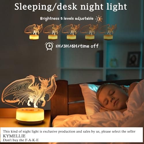 KYMELLIE Night Light Spyro Dragon Toys,14 Color + Warm White Base LED Decor Light, Entity&Remote Control Christmas Birthday Gifts to Kids & Girls(New Generation) - Image 2
