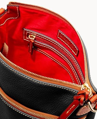 Dooney & Bourke Women's Crossbody in Pebble Grain Leather, Large Handbag with Adjustable Shoulder Strap, Black - Image 4