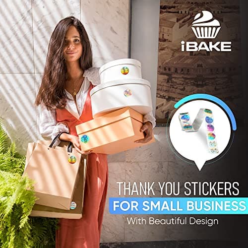 500 PCS Holographic Thank You for Supporting My Small Business Stickers – 1.5 Inch Round Self-Adhesive Waterproof Labels – Eye-Catching Packaging Seals for Orders, Gift Bags, Boxes & Envelopes - Image 2
