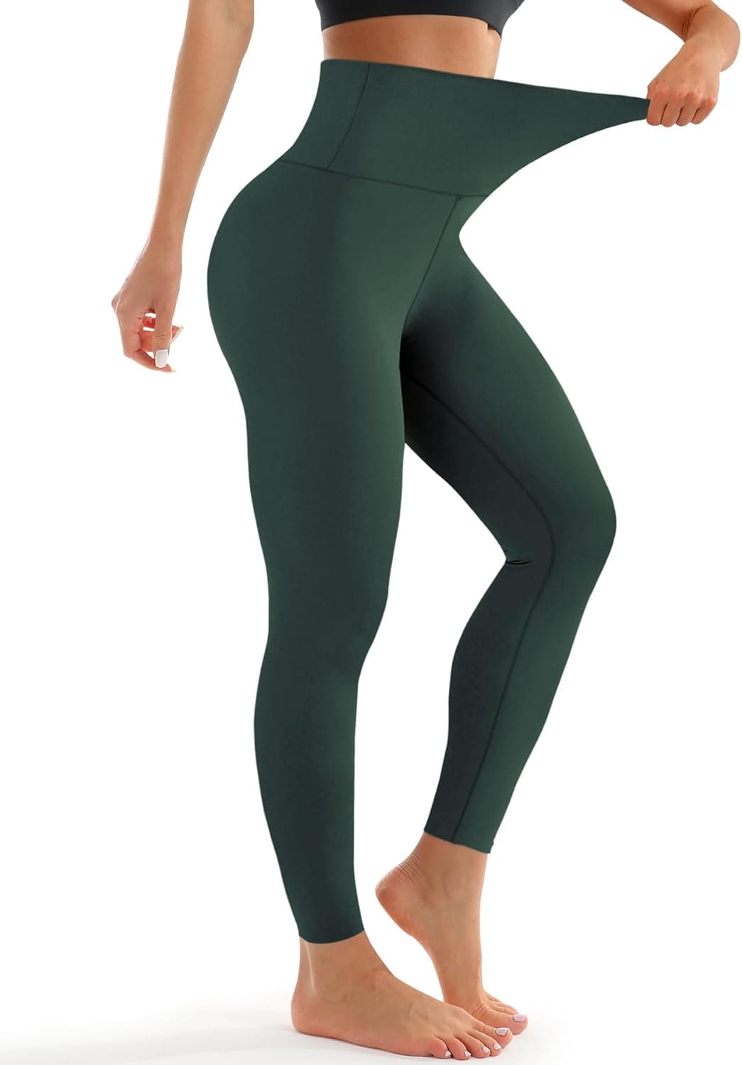 Leggings for Women - High Waisted Full Length Buttery Soft Yoga Pants for Workout Athletic Daily 06-forest Green Large-X-Large - Image 2
