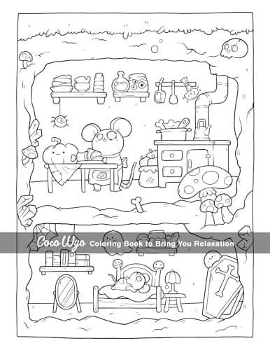 Creepy Cutie: Coloring Book for Adults and Teens Featuring Goth Kawaii and Spooky Cute Creatures of All Kinds and Many More - Image 8