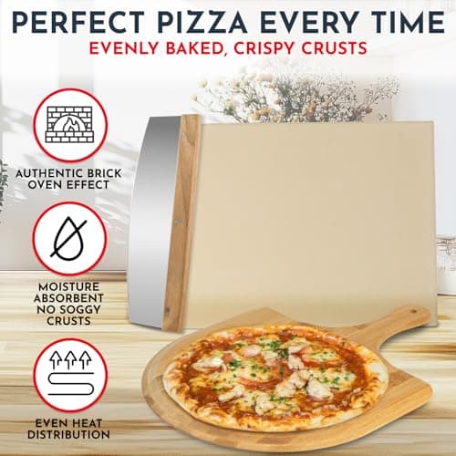 Pizza Stone for Oven Set - 15 x 12 inch Stone for Grill - 3PCS PizzaMaking Accessories - Large Pizza Oven Stones - Baking Stones for Bread and Pizzas - Image 6