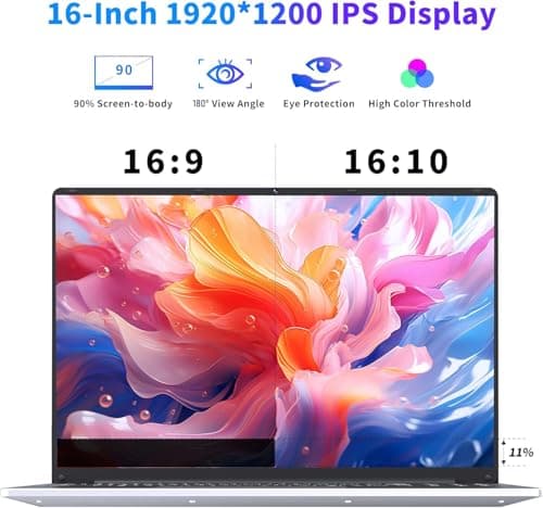 NIAKUN Laptop Computer, Gaming Laptops 2025, 16 Inch Lap Top PC Win 11 Pro, 16GB RAM 512GB SSD, N100 Processor(up to 3.4GHz), Backlit Keyboard, for Business and Students - Image 3