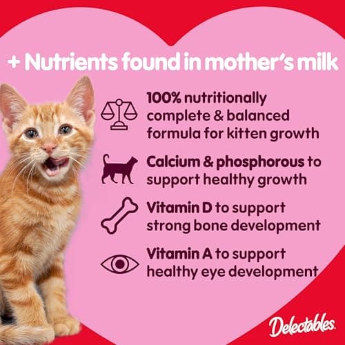 Delectables Squeeze Up Kitten Variety Pack, Creamy Squeezable Puree, Lickable Wet Cat Treats, Grain Free, No Added Fillers, No by-Products, No Added Preservatives, 0.5 Ounces Tube, 20 Tubes Total - Image 3