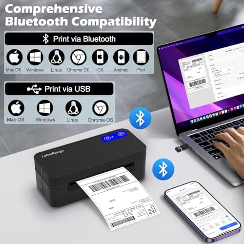 Bluetooth Thermal Label Printer for Mac, Windows, Phone, Tablet, Wireless 4x6 Shipping Label Printer for Shipping Packages, Support USPS, Ebay, Amazon, Pirate Ship - Image 2
