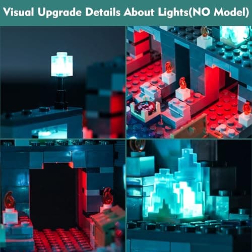 LocoLee LED Light Kit for Lego Minecraft The Deep Dark Battle 21246 (NOT Include The Lego Set), Decor Lighting Compatible with Deep Dark Battle Warden for Fans - NOT Included Model, Just Lights - Image 4