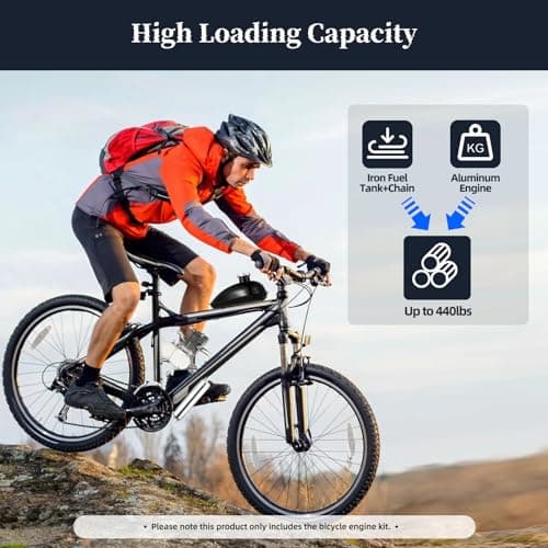 Tipyoumall Upgraded Bicycle Engine Kit, 2 Stroke Motorized Bike Engine Motor Kit 100cc Super Fuel-efficient Fit Modified Full Set for 26"-28" Bikes - Image 4