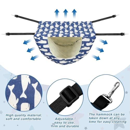 Jetec 2 Pieces Cat Cage Hammock Indoor Hanging Pet Bed Double Layer Hanging Cat Bed Bag Soft Kitten Hammock for Comfortable Two Level Cage Accessories for Spring, Summer, Winter, 2 Styles - Image 6