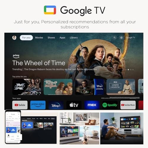iFFALCON 55-Inch Class QLED 4K Smart TV, Ultra-Slim Mural TV, 144Hz, HDR, Art Mode w/AI Art, Wide Color Gamut, Dolby Vision IQ, Dolby Atmos, Google Assistant Voice Remote(55F75, 2025 Model) - Image 8