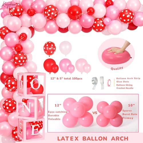 Kriyokiaa Berry First Birthday Decor Strawberry 1st Birthday Decorations for Girls with Balloon Arch, Highchair Banner Strawberry Theme Backdrop, Photo Banner, Cake Topper - Image 3