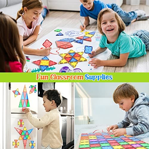 Magnetic Tiles Kids Toys STEM Magnet Toy for Toddler Magnetic Blocks Building Preschool Learning Sensory Montessori Toys for 3+ Year Old Boys and Girls, Safe Creativity Toddler Kids Toy 40PCS - Image 5