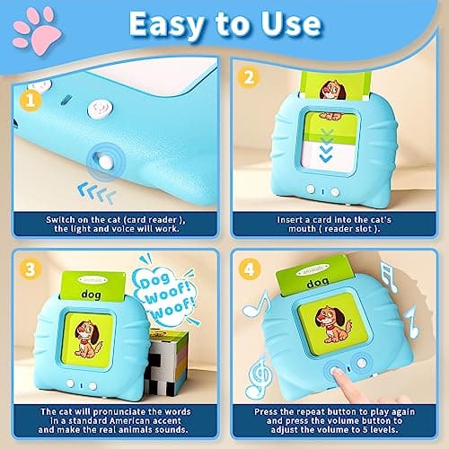 Aullsaty Toddler Toys Talking Flash Cards for 1 2 3 4 5 6 Year Old Boys and Girls, Autism Sensory Toys for Autistic Children, Learning Educational Montessori Speech Therapy 248 Sight Words Kids Gifts - Image 2