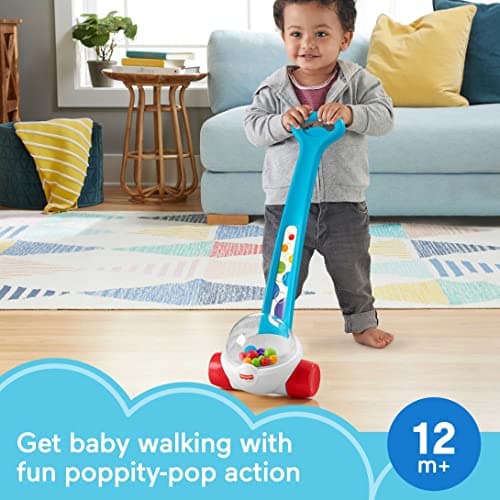 Fisher-Price Baby & Toddler Toy Corn Popper Blue Push-Along with Ball-Popping Action for Infants Ages 1+ Years, 2-Piece Assembly - Image 2