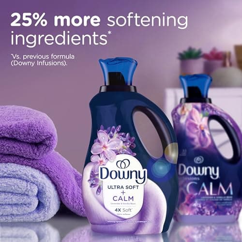 Downy Ultra Soft Fabric Softener Liquid, Calm, Lavender and Vanilla Bean, 26 fl oz, 39 Loads - Image 5