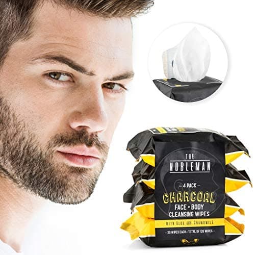 Men's Charcoal Face + Body Cleansing Wipes - 4 Pack (120ct) Charcoal 30 Count (Pack of 4) - Image 6