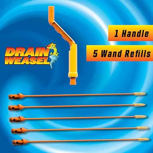 FlexiSnake Drain Weasel Sink Snake Hair Clog Remover Tool, Pipe, Bathroom, Bathtub Cleaner, 18-inch, Made in the USA, 5 Wands and Removable Handle - Image 6