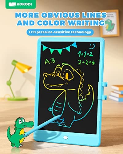 KOKODI LCD Writing Tablet, Valentines Day Gifts for Kids，10 Inch Colorful Toddler Doodle Board Drawing Tablet, Erasable Reusable Electronic Drawing Pads, Educational and Learning Toys for Kids - Image 3