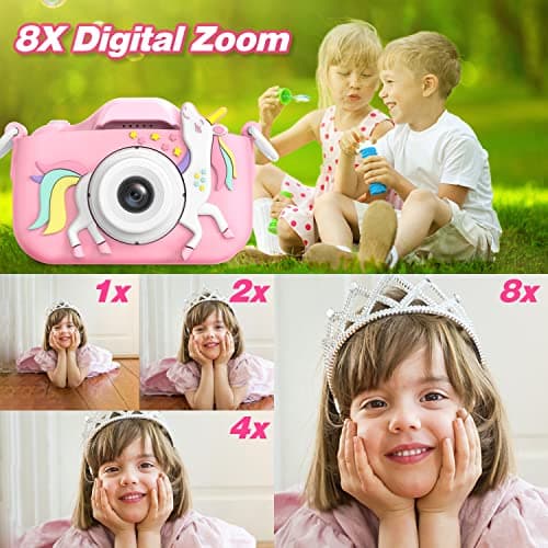 Goopow Kids Camera Toys for 3-8 Year Old Girls Boys,Children Digital Video Camcorder Camera with Cartoon Soft Cover, Best Chritmas Birthday Festival Gift for Kids - 32G SD Card Included - Image 7