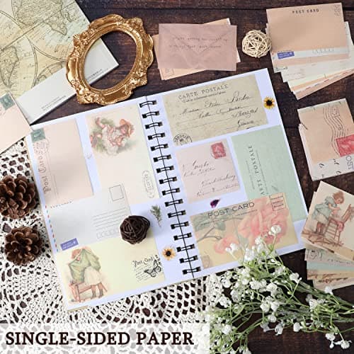 445 PCS Vintage Scrapbook Paper Journaling Scrapbooking Supplies Kit Aesthetic Decorative Craft Paper include 40 Sheet Flowers Stickers for Planner, Bullet Journaling, Junk Journal, Retro Crafts - Image 3