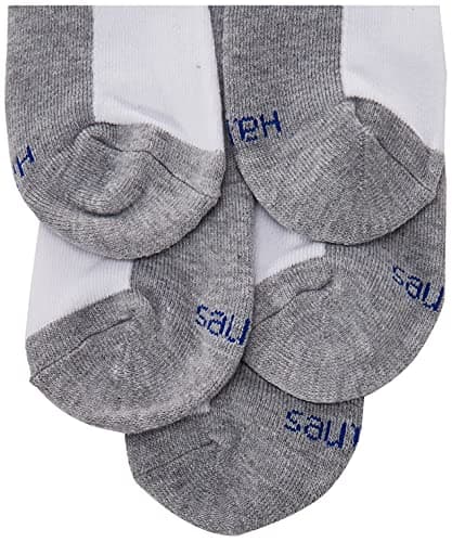 Hanes Boys Socks, Double Tough Cushioned Ankle And No Show, 12-pair Packs Athletic-socks, Ankle - White/Grey Bottom - 12 Pack, Medium US - Image 2