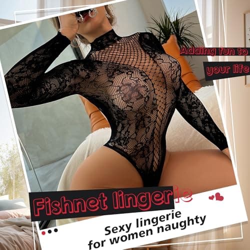 Famstar Sexy Lingerie for Women Naughty Fishnet Lingerie Set Bodysuit Outfits Teddy Sheer Mesh Erotic - Image 2