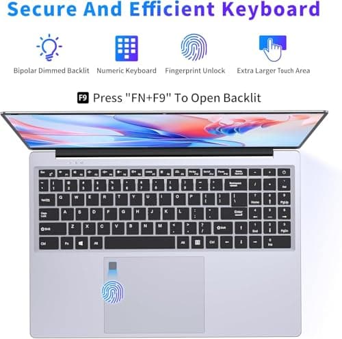 NIAKUN Laptop Computer, Gaming Laptops 2025, 16 Inch Lap Top PC Win 11 Pro, 16GB RAM 512GB SSD, N100 Processor(up to 3.4GHz), Backlit Keyboard, for Business and Students - Image 4