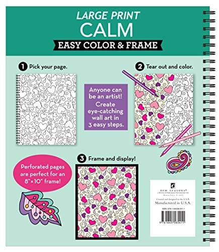 Large Print Easy Color & Frame - Calm (Stress Free Coloring Book) - Image 2
