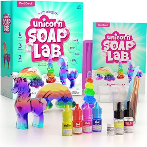 Dan&Darci Unicorn Soap Making Kit - Girls Crafts DIY Project Age 6+ Year Old Kids - Unicorn Girl Gifts - Science STEM Activity Teenage Gift - Make Your Own Soap Kits - Craft Toys Ages 6 7 8 9 10 11 12 - Image 8